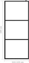 vidaXL - Inloopdouchewand - transparant - 115x195 - cm - ESG-glas - zwart