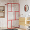 vidaXL - Inloopdouchewand - transparant - 115x195 - cm - ESG-glas - rood
