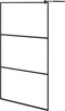 vidaXL - Inloopdouchewand - transparant - 115x195 - cm - ESG-glas - zwart