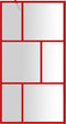 vidaXL - Inloopdouchewand - transparant - 115x195 - cm - ESG-glas - rood