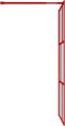 vidaXL - Inloopdouchewand - transparant - 115x195 - cm - ESG-glas - rood
