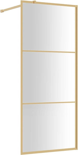 vidaXL - Inloopdouchewand - transparant - 80x195 - cm - ESG-glas - goudkleurig