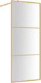 vidaXL - Inloopdouchewand - transparant - 80x195 - cm - ESG-glas - goudkleurig