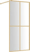 vidaXL - Inloopdouchewand - transparant - 80x195 - cm - ESG-glas - goudkleurig
