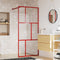 vidaXL - Inloopdouchewand - transparant - 80x195 - cm - ESG-glas - rood