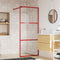 vidaXL - Inloopdouchewand - transparant - 80x195 - cm - ESG-glas - rood
