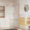 vidaXL - Inloopdouchewand - transparant - 80x195 - cm - ESG-glas - goudkleurig
