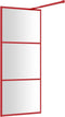 vidaXL - Inloopdouchewand - transparant - 80x195 - cm - ESG-glas - rood