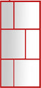 vidaXL - Inloopdouchewand - transparant - 80x195 - cm - ESG-glas - rood