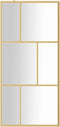 vidaXL - Inloopdouchewand - transparant - 80x195 - cm - ESG-glas - goudkleurig