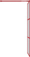 vidaXL - Inloopdouchewand - transparant - 80x195 - cm - ESG-glas - rood