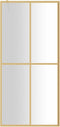 vidaXL - Inloopdouchewand - transparant - 80x195 - cm - ESG-glas - goudkleurig