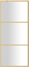 vidaXL - Inloopdouchewand - transparant - 80x195 - cm - ESG-glas - goudkleurig