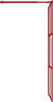 vidaXL - Inloopdouchewand - transparant - 80x195 - cm - ESG-glas - rood