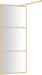 vidaXL - Inloopdouchewand - transparant - 80x195 - cm - ESG-glas - goudkleurig