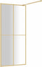 vidaXL - Inloopdouchewand - transparant - 80x195 - cm - ESG-glas - goudkleurig