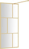 vidaXL - Inloopdouchewand - transparant - 80x195 - cm - ESG-glas - goudkleurig
