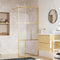 vidaXL - Inloopdouchewand - transparant - 90x195 - cm - ESG-glas - goudkleurig
