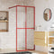 vidaXL - Inloopdouchewand - transparant - 90x195 - cm - ESG-glas - rood
