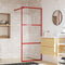 vidaXL - Inloopdouchewand - transparant - 90x195 - cm - ESG-glas - rood