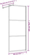 vidaXL - Inloopdouchewand - transparant - 90x195 - cm - ESG-glas - rood