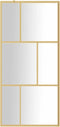 vidaXL - Inloopdouchewand - transparant - 90x195 - cm - ESG-glas - goudkleurig