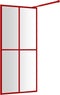 vidaXL - Inloopdouchewand - transparant - 90x195 - cm - ESG-glas - rood