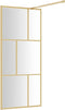 vidaXL - Inloopdouchewand - transparant - 90x195 - cm - ESG-glas - goudkleurig