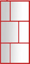 vidaXL - Inloopdouchewand - transparant - 90x195 - cm - ESG-glas - rood