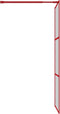 vidaXL - Inloopdouchewand - transparant - 90x195 - cm - ESG-glas - rood