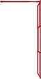 vidaXL - Inloopdouchewand - transparant - 90x195 - cm - ESG-glas - rood