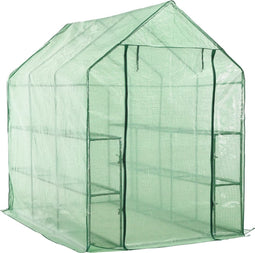 vidaXL - Inloopkas - met - 12 - schappen - 143x214x196 - cm - staal
