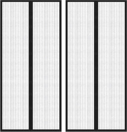vidaXL - Insectendeurgordijnen - 2 - st - magnetisch - 210x90 - cm - zwart