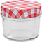 vidaXL - Jampotten - met - wit - met - rode - deksels - 48 - st - 110 - ml - glas