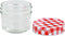 vidaXL - Jampotten - met - wit - met - rode - deksels - 48 - st - 110 - ml - glas