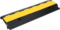 vidaXL - Kabelbeschermer - drempel - met - 2 - tunnels - 100 - cm - rubber
