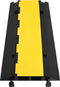vidaXL - Kabelbeschermer - drempel - met - 2 - tunnels - 100 - cm - rubber