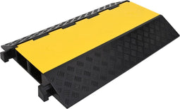 vidaXL - Kabelbeschermer - drempel - met - 2 - tunnels - 90 - cm - rubber
