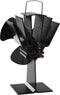 vidaXL - Kachelventilator - met - 3 - vinnen - zwart
