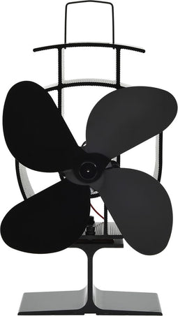 vidaXL - Kachelventilator - met - 4 - vinnen - zwart