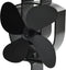 vidaXL - Kachelventilator - met - 4 - vinnen - zwart