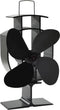 vidaXL - Kachelventilator - met - 4 - vinnen - zwart