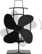 vidaXL - Kachelventilator - met - 4 - vinnen - zwart