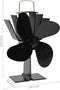 vidaXL - Kachelventilator - met - 4 - vinnen - zwart