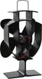 vidaXL - Kachelventilator - met - 4 - vinnen - zwart
