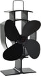 vidaXL - Kachelventilator - met - 4 - vinnen - zwart