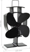 vidaXL - Kachelventilator - met - 4 - vinnen - zwart