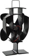 vidaXL - Kachelventilator - met - 4 - vinnen - zwart
