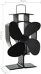 vidaXL - Kachelventilator - met - 4 - vinnen - zwart