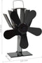 vidaXL - Kachelventilator - met - 5 - vinnen - zwart